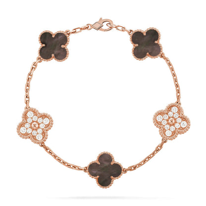 [Luna Brilliance] CLOVER 5 MOTIF GRAY MOP BRACELET COLLECTION
