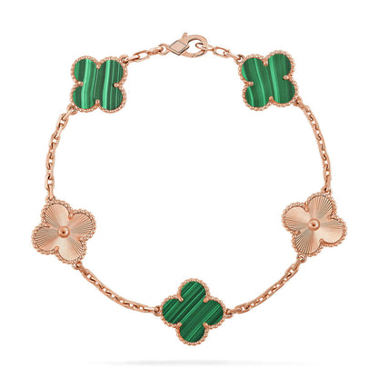 [Luna Brilliance] CLOVER 5 MOTIF MALACHITE BRACELET COLLECTION