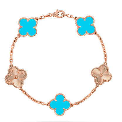 [Luna Brilliance] CLOVER 5 MOTIF TURQUOISE BRACELET COLLECTION