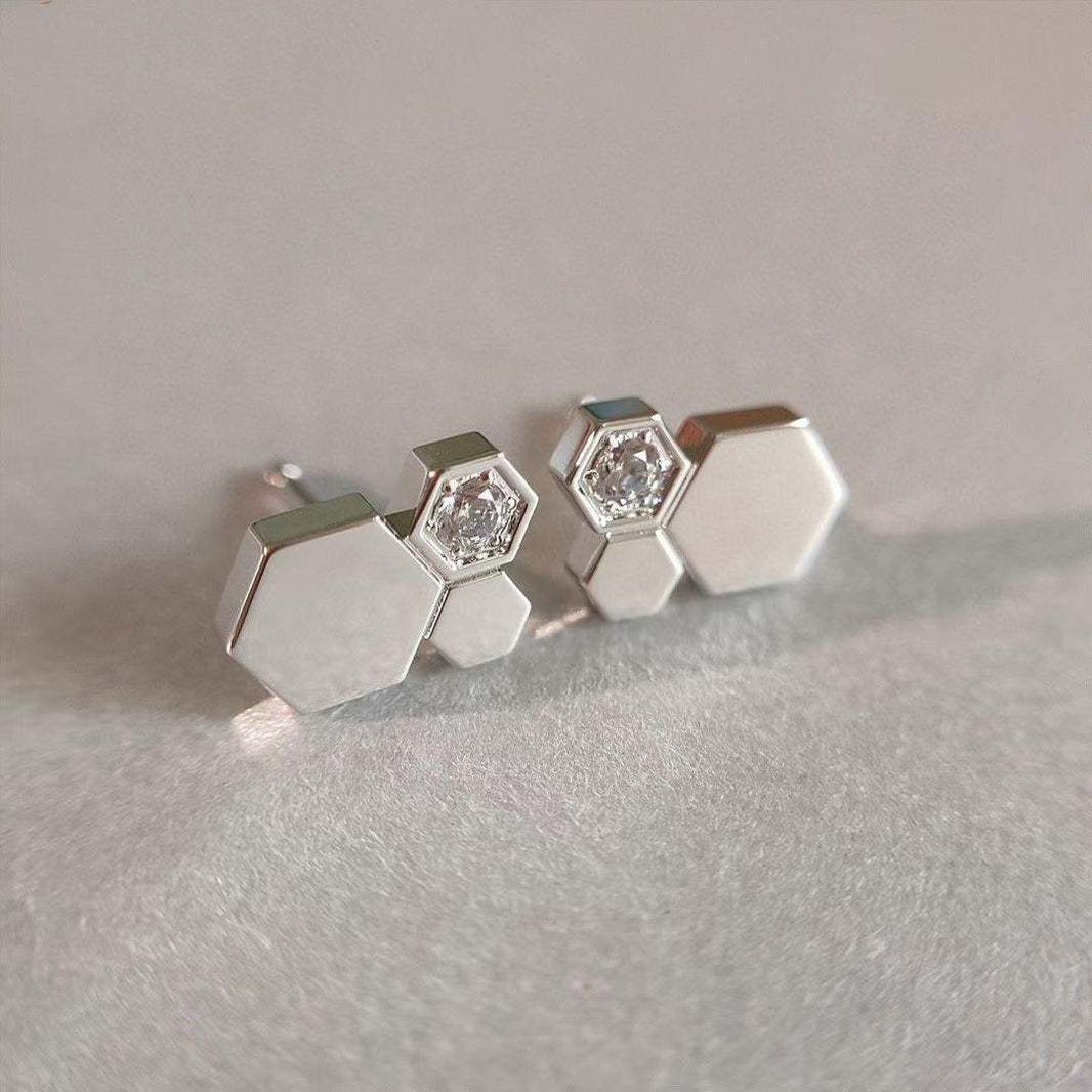[Luna Brilliance]BEE LOVE SILVER DIAMOND EARRINGS