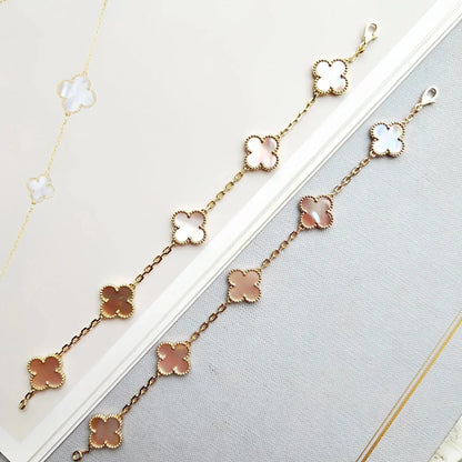 [Luna Brilliance] CLOVER 5 MOTIFS  PINK MOP BRACELET COLLECTION