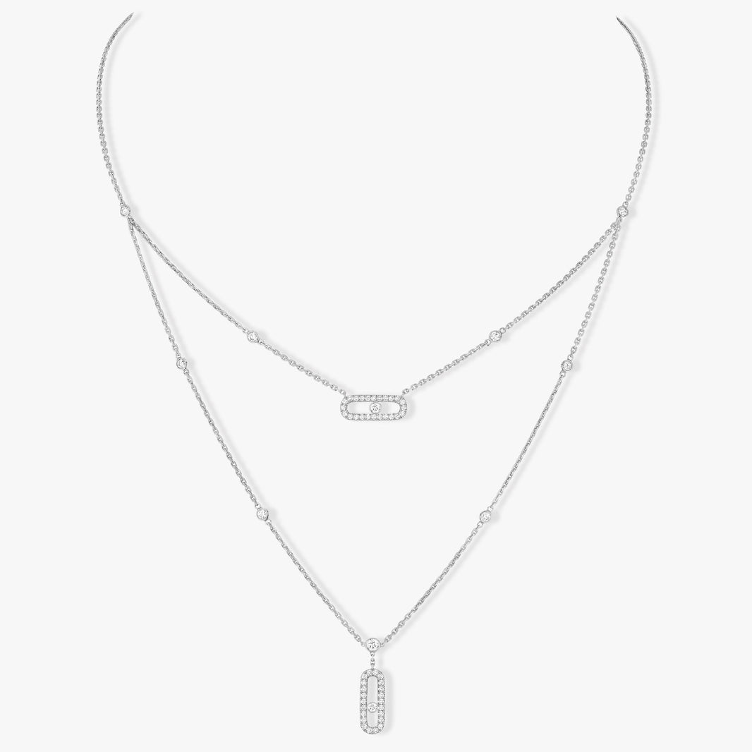 [Luna Brilliance]MOVE 2 ROW DIAMOND NECKLACE