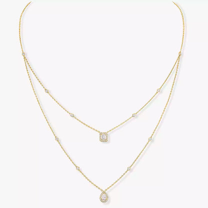 [Luna Brilliance]Diamond Necklace My Twin 2 Rows