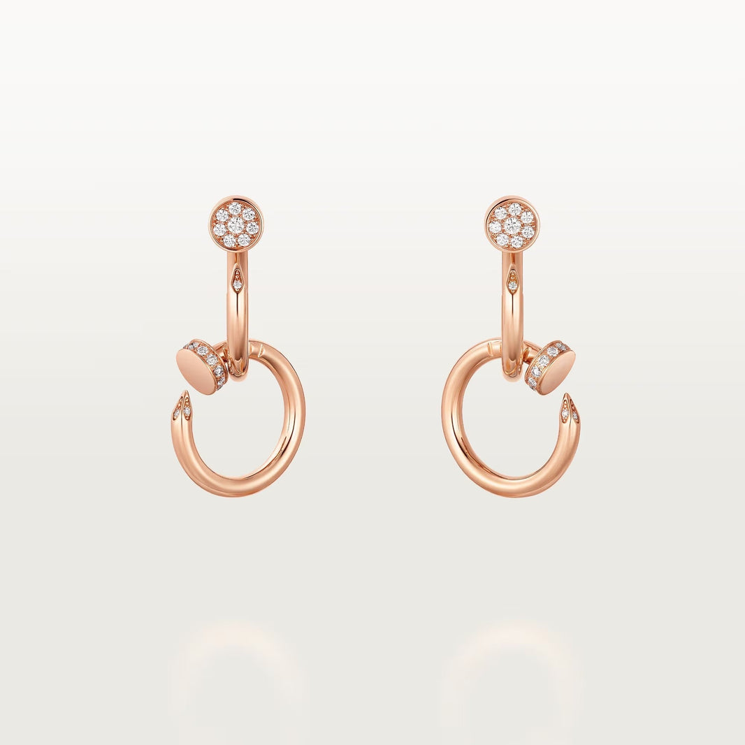 [Luna Brilliance] JUSTE HALF DIAMOND DOUBLE EARRINGS