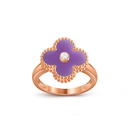 [Luna Brilliance]CLOVER DIAMOND RING ROSE GOLD COLLECTION
