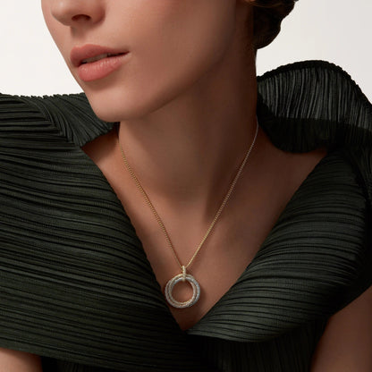 [Luna Brilliance] TRINITY LARGE FULL DIAMOND  NECKLACE