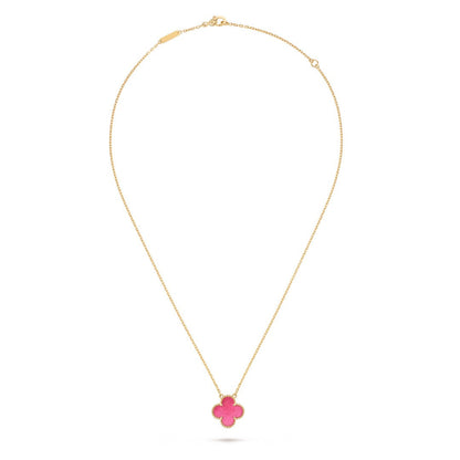 [Luna Brilliance] NEW CLOVER 15MM PINK ENAMEL NECKLACE