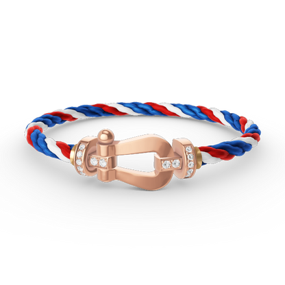 [Luna Brilliance]FORCE LARGE HORSESHOE HALF DIAMOND BRACELET ROSE GOLD