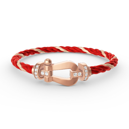 [Luna Brilliance]FORCE LARGE HORSESHOE HALF DIAMOND BRACELET ROSE GOLD