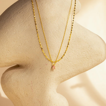 Duo Layered Birthstone Necklace