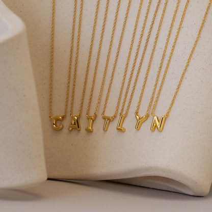Dainty Bubble Letter Necklace