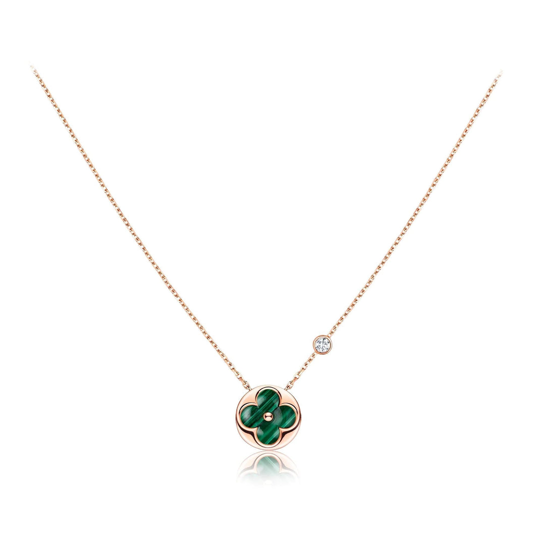 [Luna Brilliance]SUN PEDANT PINK GOLD 1 DIAMOND NECKLACE