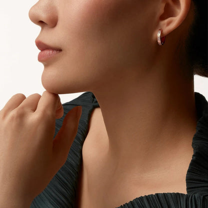 [Luna Brilliance] LOVE 3.3MM DANGLE HALF DIAMOND EARRINGS