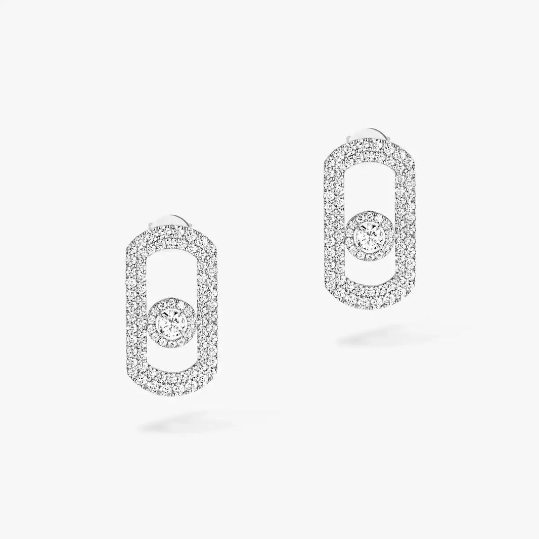 [Luna Brilliance]So Move Pave_-Set Diamond Earrings in Silver