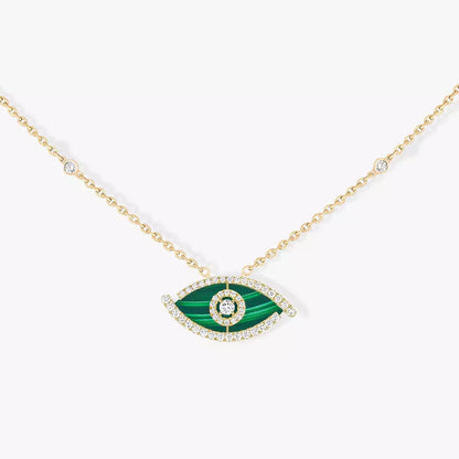 [Luna Brilliance]Lucky Eye Diamond Necklace in Rose Gold and Turquoise