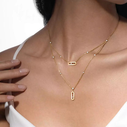 [Luna Brilliance] Move Uno Diamond Necklace