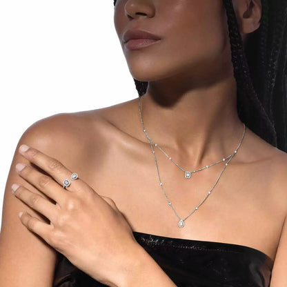 [Luna Brilliance]Diamond Necklace My Twin 2 Rows