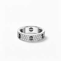 [Luna Brilliance] LOVE RING 5.5MM DIAMONDS PAVED CERAMIC