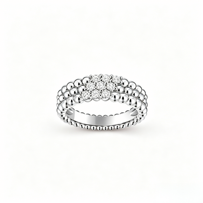 [Luna Brilliance] THREE-ROW DIAMOND RING