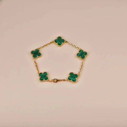[Luna Brilliance] CLOVER 5 MOTIF MALACHITE BRACELET COLLECTION