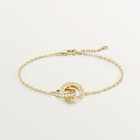 [Luna Brilliance] LOVE DOUBLE RING FULL DIAMOND BRACELET
