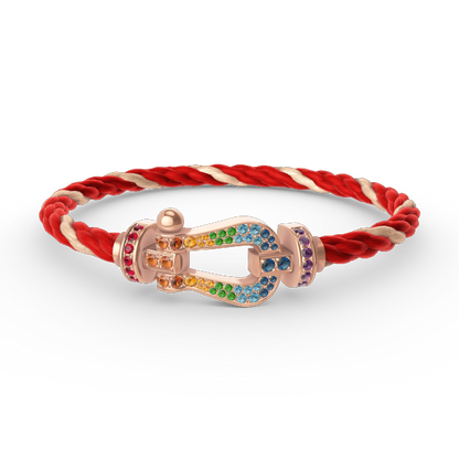 [Luna Brilliance]FORCE LARGE HORSESHOE  COLORED DIAMOND BRACELET ROSE GOLD