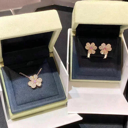[Luna Brilliance]FRIVOLE ROSE GOLD FLOWER DIAMOND NECKLACE