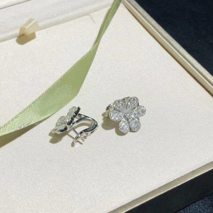 [Luna Brilliance]FRIVOLE SILVER FLOWER DIAMOND EARRINGS