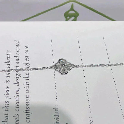 [Luna Brilliance]CLOVER  SINGLE FLOWER BRACELET SILVER