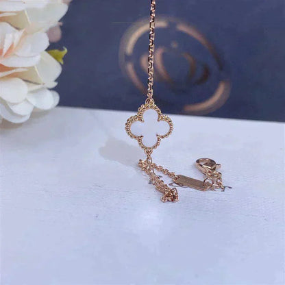 [Luna Brilliance]CLOVER WHITE MOP SINGLE FLOWER BRACELET