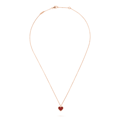[Luna Brilliance]SWEET CLOVER CARNELIAN HEART NECKLACE