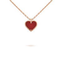 [Luna Brilliance]SWEET CLOVER CARNELIAN HEART NECKLACE