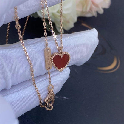 [Luna Brilliance]SWEET CLOVER CARNELIAN HEART NECKLACE