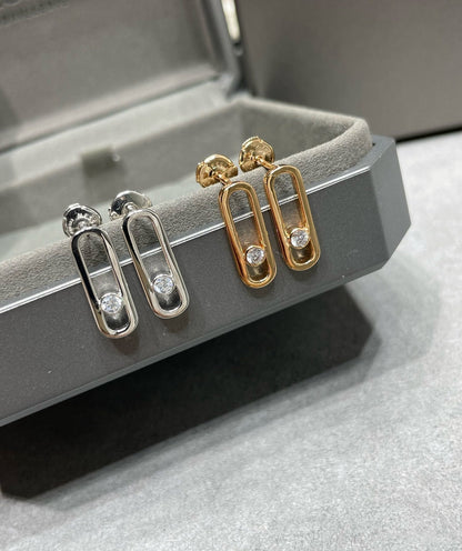 [Luna Brilliance]MOVE UNO SMALL 1 DIAMOND EARRINGS