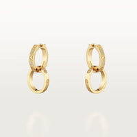 [Luna Brilliance] LOVE 3.3MM DANGLE HALF DIAMOND EARRINGS