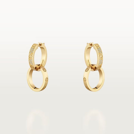 [Luna Brilliance] LOVE 3.3MM DANGLE HALF DIAMOND EARRINGS