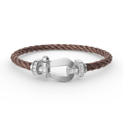 [Luna Brilliance]FORCE LARGE HORSESHOE HALF DIAMOND BRACELET SILVER