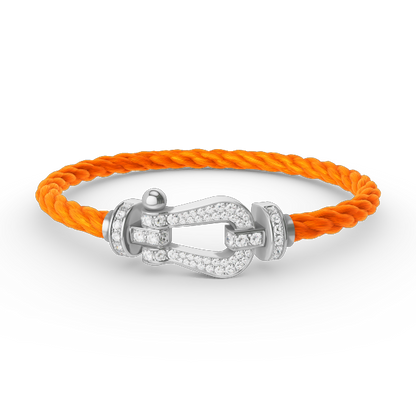 [Luna Brilliance]FORCE LARGE HORSESHOE FULL DIAMOND BRACELET SILVER