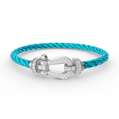 [Luna Brilliance]FORCE LARGE HORSESHOE FULL DIAMOND BRACELET SILVER