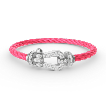 [Luna Brilliance]FORCE LARGE HORSESHOE FULL DIAMOND BRACELET SILVER